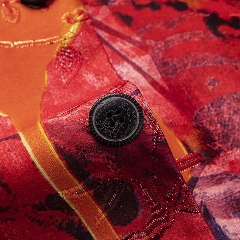 Mens Blazer Slim Fit Two Button Suit Jacket Colorful Floral Printed Sport Coat