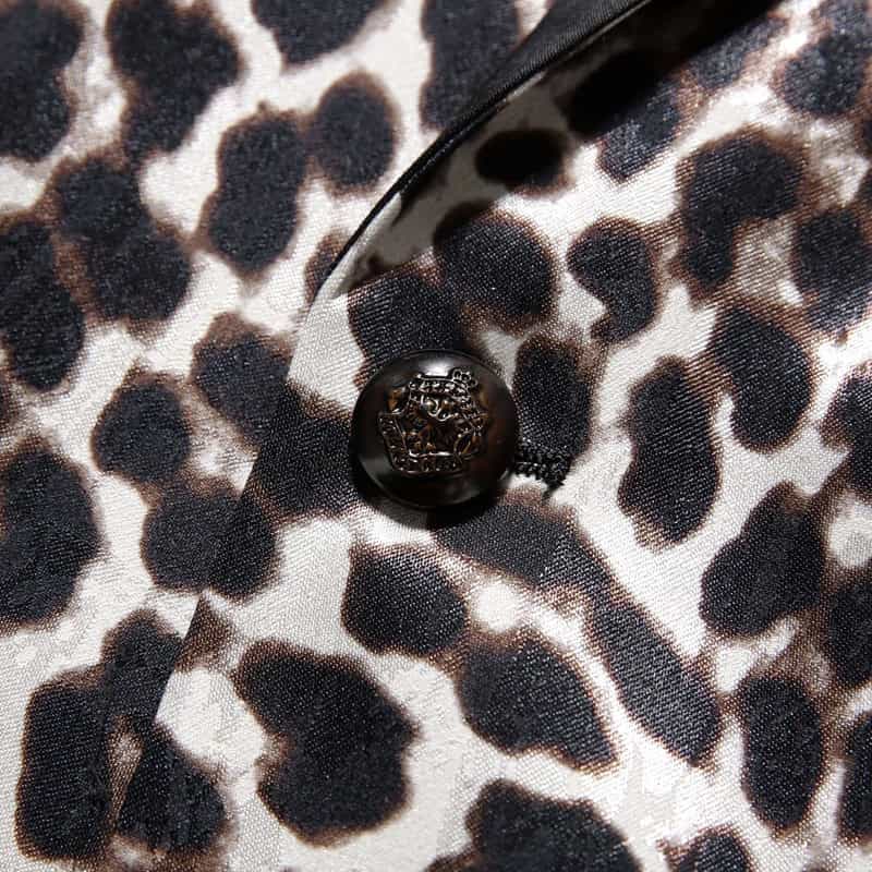 Men's Leopard  Blazer Slim Fit Cheetah Prom Jacket Stylish Dress Party Animal Print Sport Coat