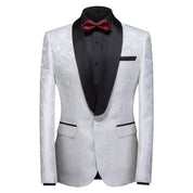 Men's Dress Blazer Jacquard Embroidered Jacket in 7 Colors