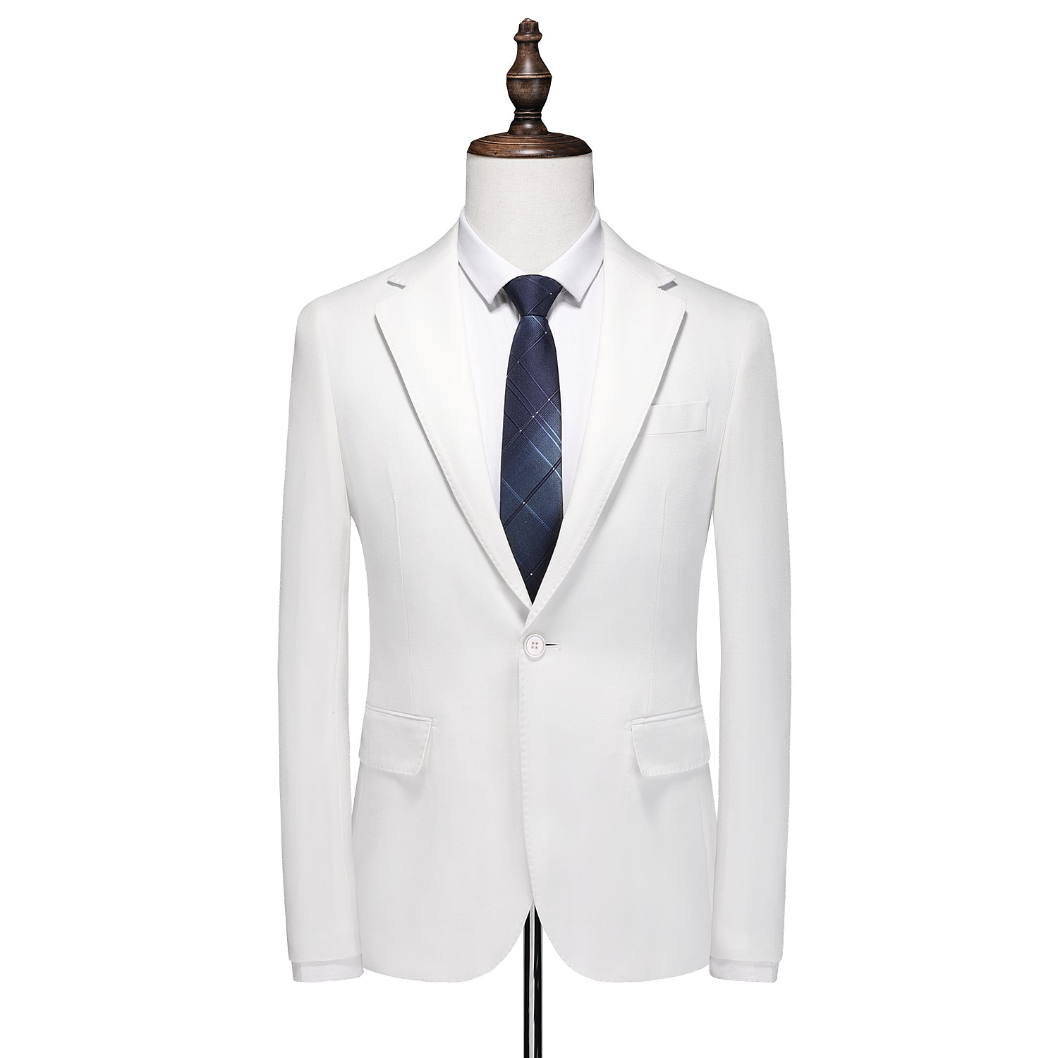 Men's Blazer Coat in Solid White One Button Jacket
