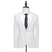 Men's Blazer Coat in Solid White One Button Jacket