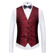 Men's 3 Piece Jacquard Tuxedo Wine Blue White Tux