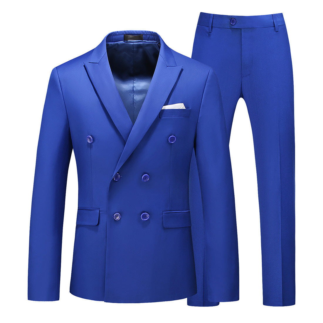 Men 2 Piece Double Breasted Suit With 10 Solid Colors