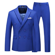 Men 2 Piece Double Breasted Suit With 10 Solid Colors