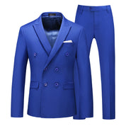 Men 2 Piece Double Breasted Suit With 10 Solid Colors