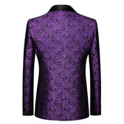 Men's Dress Blazer Jacquard Embroidered Jacket in 7 Colors