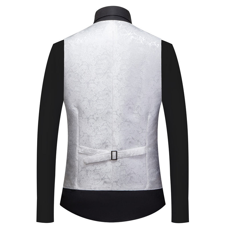 Men's 3 Piece Jacquard Tuxedo Wine Blue White Tux