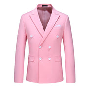 Mens Double Breasted Blazer Solid Sport Jacket 10 Plain Colors