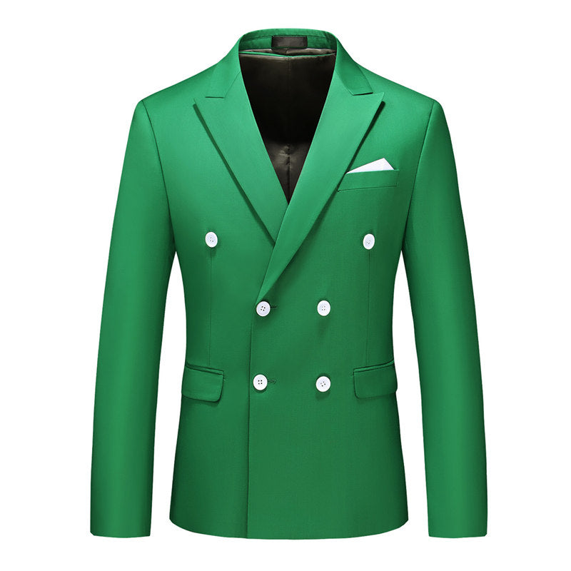 Mens Double Breasted Blazer Solid Sport Jacket 10 Plain Colors