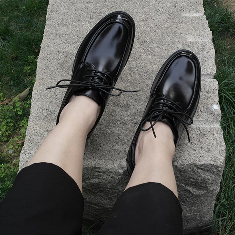 Dress Shoes Lace-Up Oxford Leather Shoes in Black