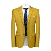 Men Blazer 8 Solid Color Available with 2 Buttons Closure