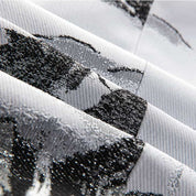 Mens White Printed Blazer Landscape with Painting