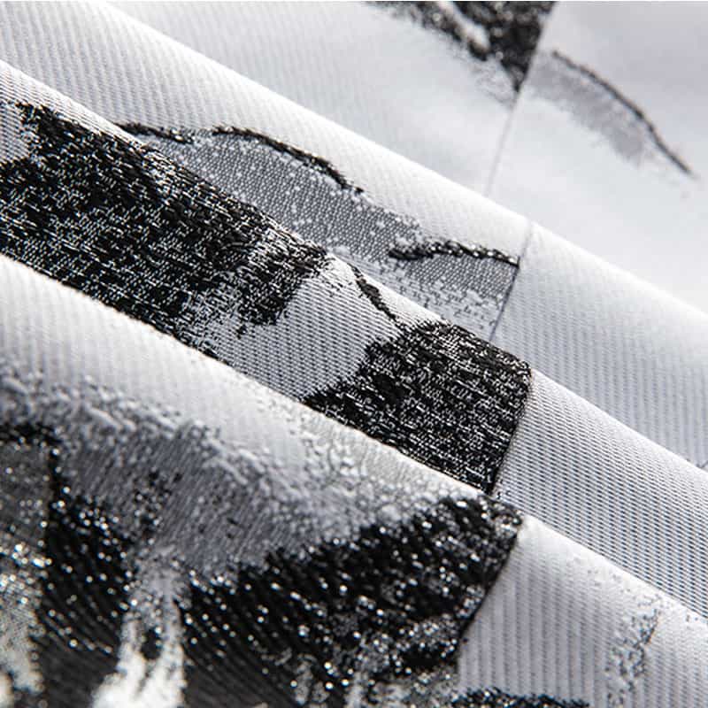 Mens White Printed Blazer Landscape with Painting