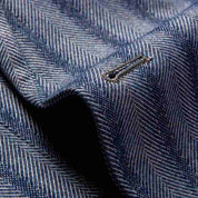 Men Blazer Blue Striped Suit Jacket Slim Fit One Button Pinstriped Sport Coat