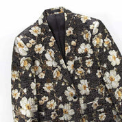 Men's Slim Fit Printed Floral Sports Suit One Button