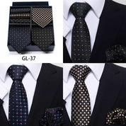 Men's 6 Pieces Neckties & Pocket Squares Gift Set for Prom Wedding
