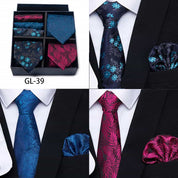 Men's 6 Pieces Neckties & Pocket Squares Gift Set for Prom Wedding