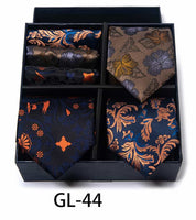Men's 6 Pieces Neckties & Pocket Squares Gift Set with Polka Dots & Embroidery