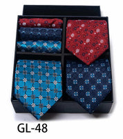 Men's 6 Pieces Neckties & Pocket Squares Set Gift for Friends