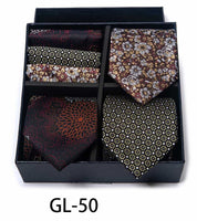 Men's 6 Pieces Neckties & Pocket Squares Set Gift for Friends