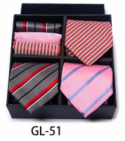 Men's 6 Pieces Neckties & Pocket Squares Set Gift for Friends