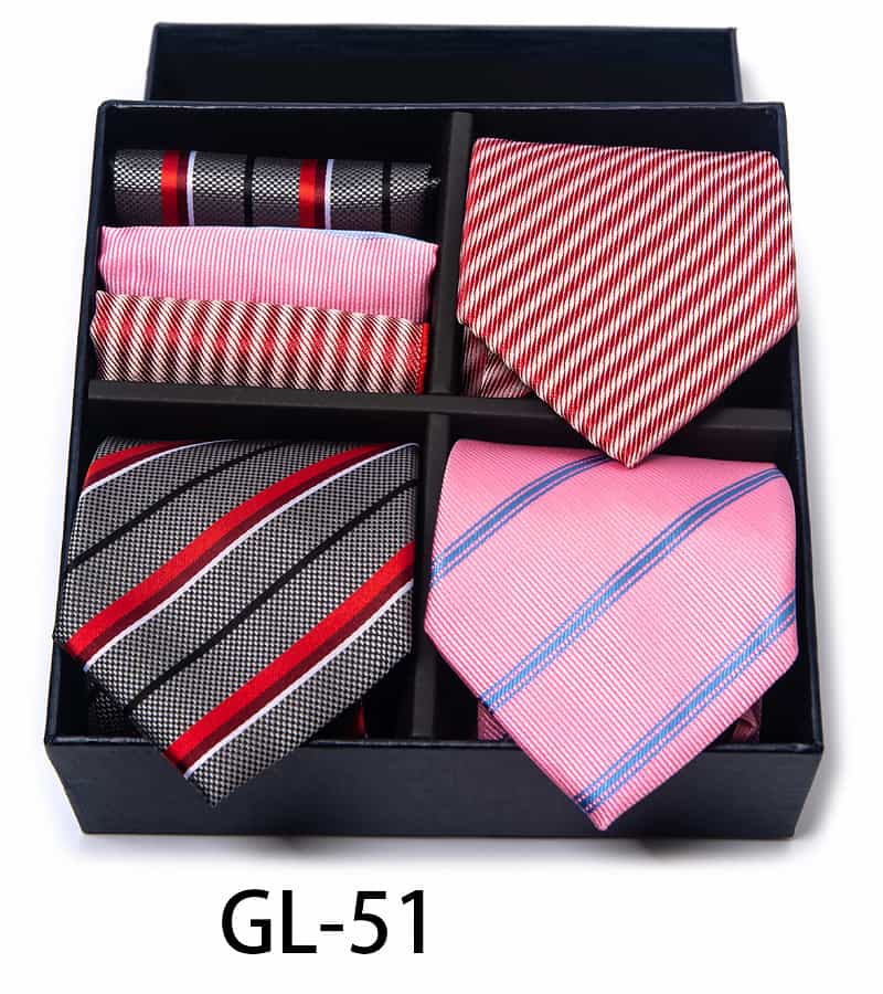 Men's 6 Pieces Neckties & Pocket Squares Set Gift for Friends