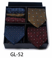 Men's 6 Pieces Neckties & Pocket Squares Set in Plaid Striped