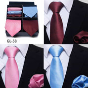 Men's 6 Pieces Neckties & Pocket Squares Colorful Gift Set