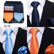 Men's 6 Pieces Neckties & Pocket Squares Colorful Gift Set
