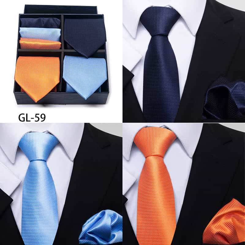 Men's 6 Pieces Neckties & Pocket Squares Colorful Gift Set