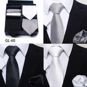 Men's 3 Pieces Neckties & 3 Pieces Pocket Squares Gift Set