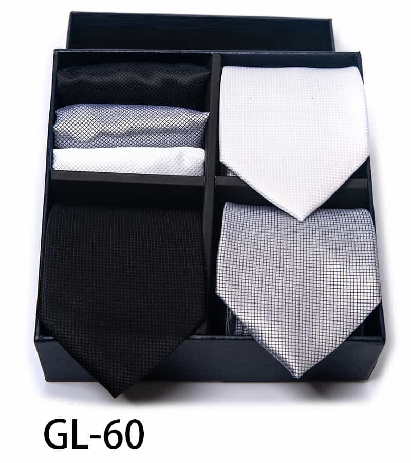 Men's 3 Pieces Neckties & 3 Pieces Pocket Squares Gift Set