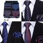 Men's 3 Pieces Ties & 3 Pieces Pocket Squares Gift Set