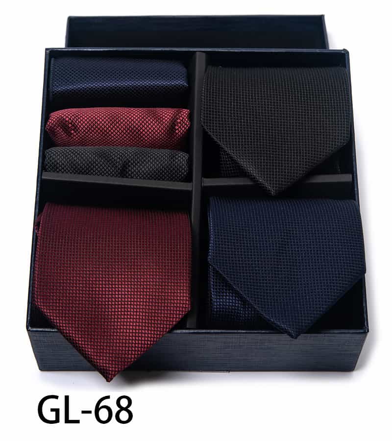 Men's 3 Pieces Ties & 3 Pieces Pocket Squares Gift Set