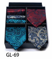 Men's 3 Pieces Ties & 3 Pieces Pocket Squares Gift Set