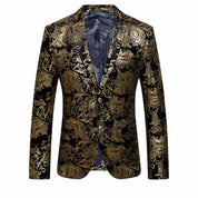 Men Blazer Stylish Dress Party Floral Suit Jacket Slim Fit Sport Coat