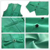 Men's 3 Piece Suit Side Vents in Blue Green Purple Solid Colors