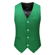 Men's Single Breasted Stylish Plain Vest Four Buttons Slim Fit Solid Waistcoat