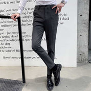 Men's Casual Cropped Pants in Solid Black Grey Brown