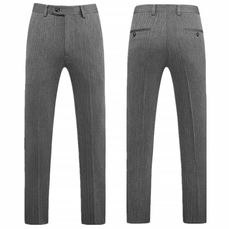 3 Piece Double Breasted Grey Suits for Men Grey Wedding Suits