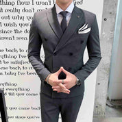 Mens 3 Piece Double Breasted Suits  in Solid Brown Black Grey