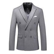 Mens Double Breasted Blazer Solid Sport Jacket 10 Plain Colors