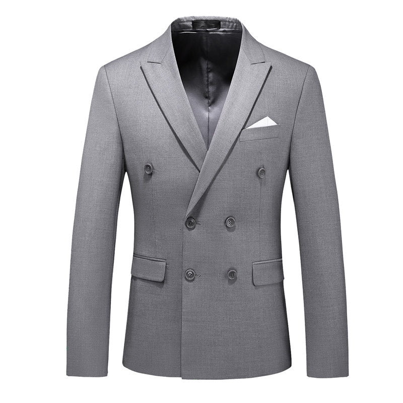 Mens Double Breasted Blazer Solid Sport Jacket 10 Plain Colors