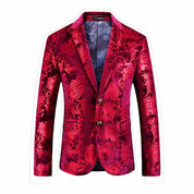 Men Blazer Stylish Dress Party Floral Suit Jacket Slim Fit Sport Coat