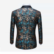Men 2 Piece Embroidered Tuxedo with Colorful Pattern