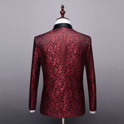 Mens 2 Piece Floral Tuxedo in Bule Black Red White