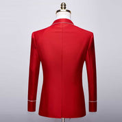 Mens 2 Piece Elegant Suit in White & Red
