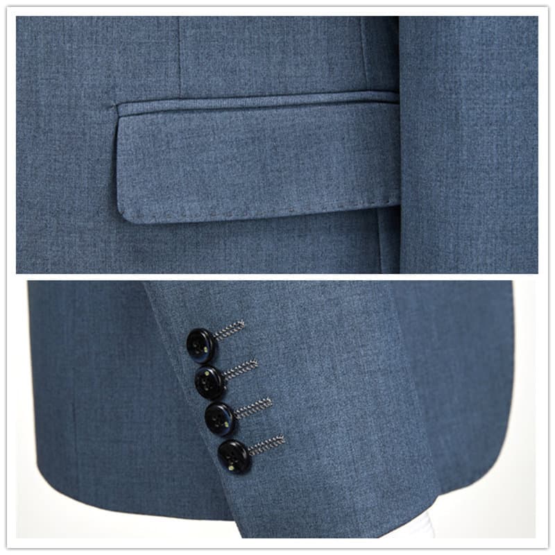 Men's 2 Piece Solid Suit One Button in Grey
