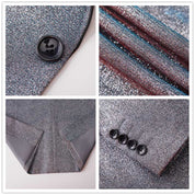 Men's 2 Piece Glittering Tuxedo in Silver for Party Prom