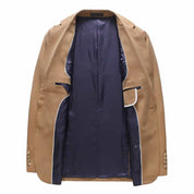 Men 3 Piece Suit Khaki Single Breasted